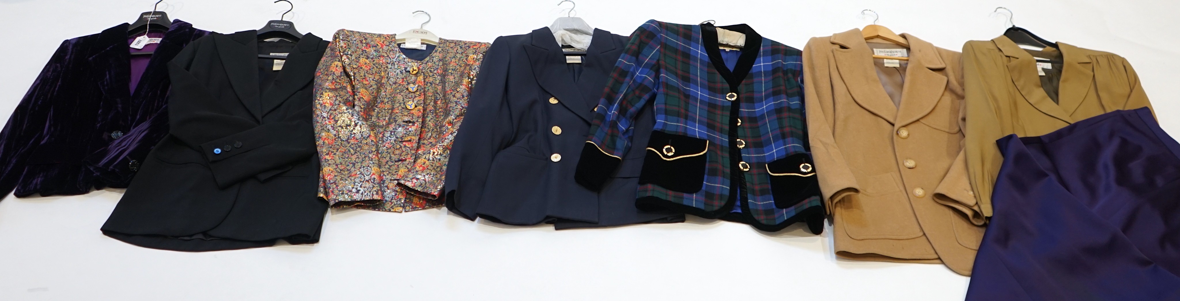 Yves Saint Laurent. 7 jackets , 1 skirt, all size 44